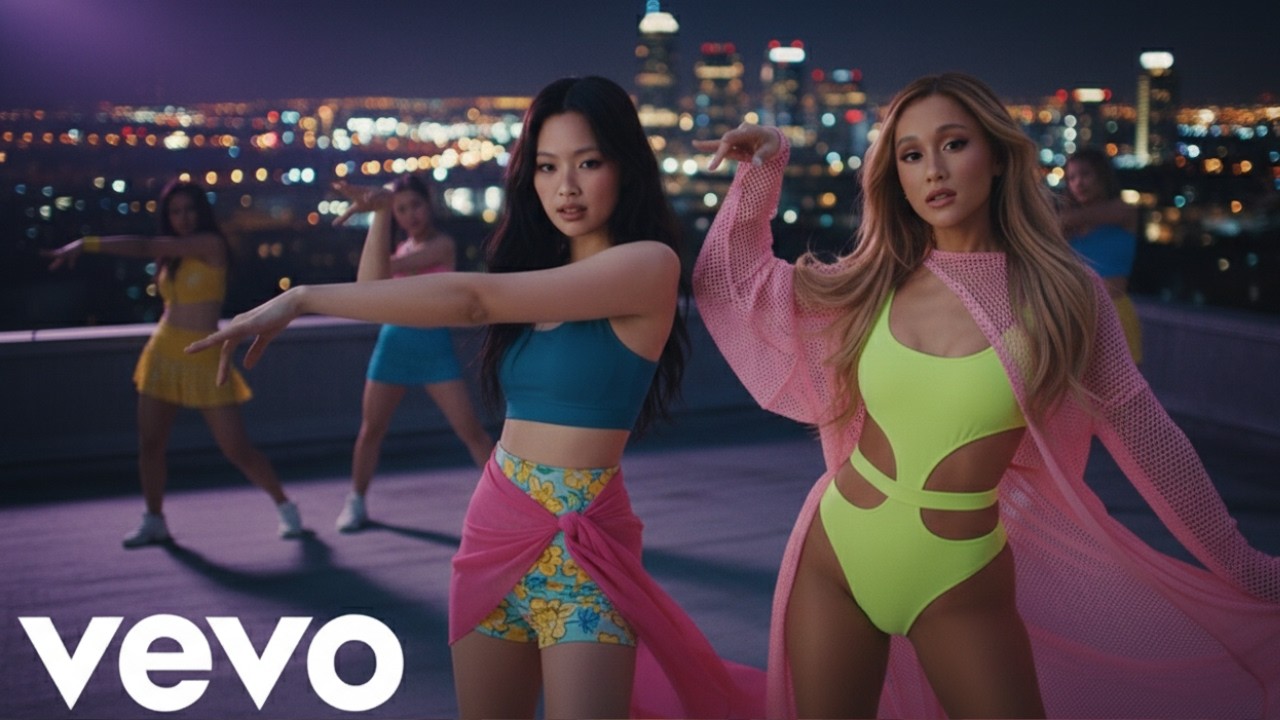 Jennie x Ariana Grande &ndash; Midnight Drift (feat. Doja Cat) | Official Lyrics Video | AI K-Pop