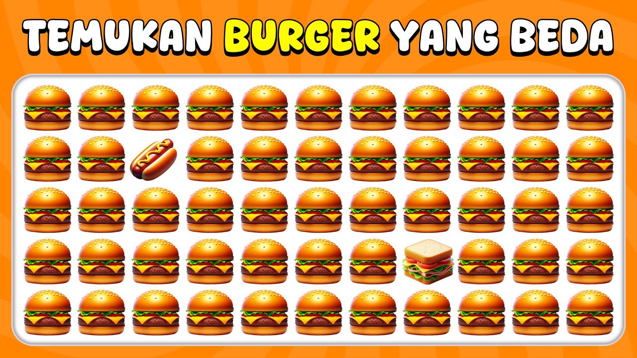 Temukan Emoji Yang Beda - Edisi Makanan Cepat Saji 🍕🌮🍔 | Kuis Lebah