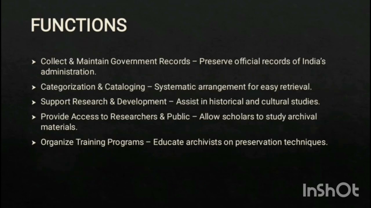 ARCHIVES AND MUSEUMS (NATIONAL ARCHIVES OF INDIA ✨)