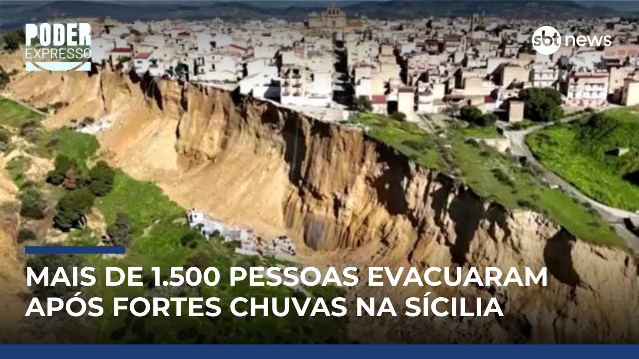 Cidade na Itália fica à beira de precipício após deslizamento de terra | #PoderExpresso