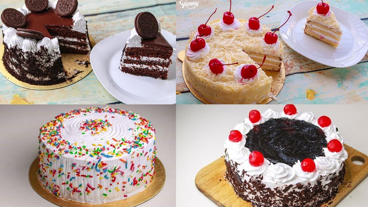 4 Easy Birthday Cake Recipe Without Oven | Yummy