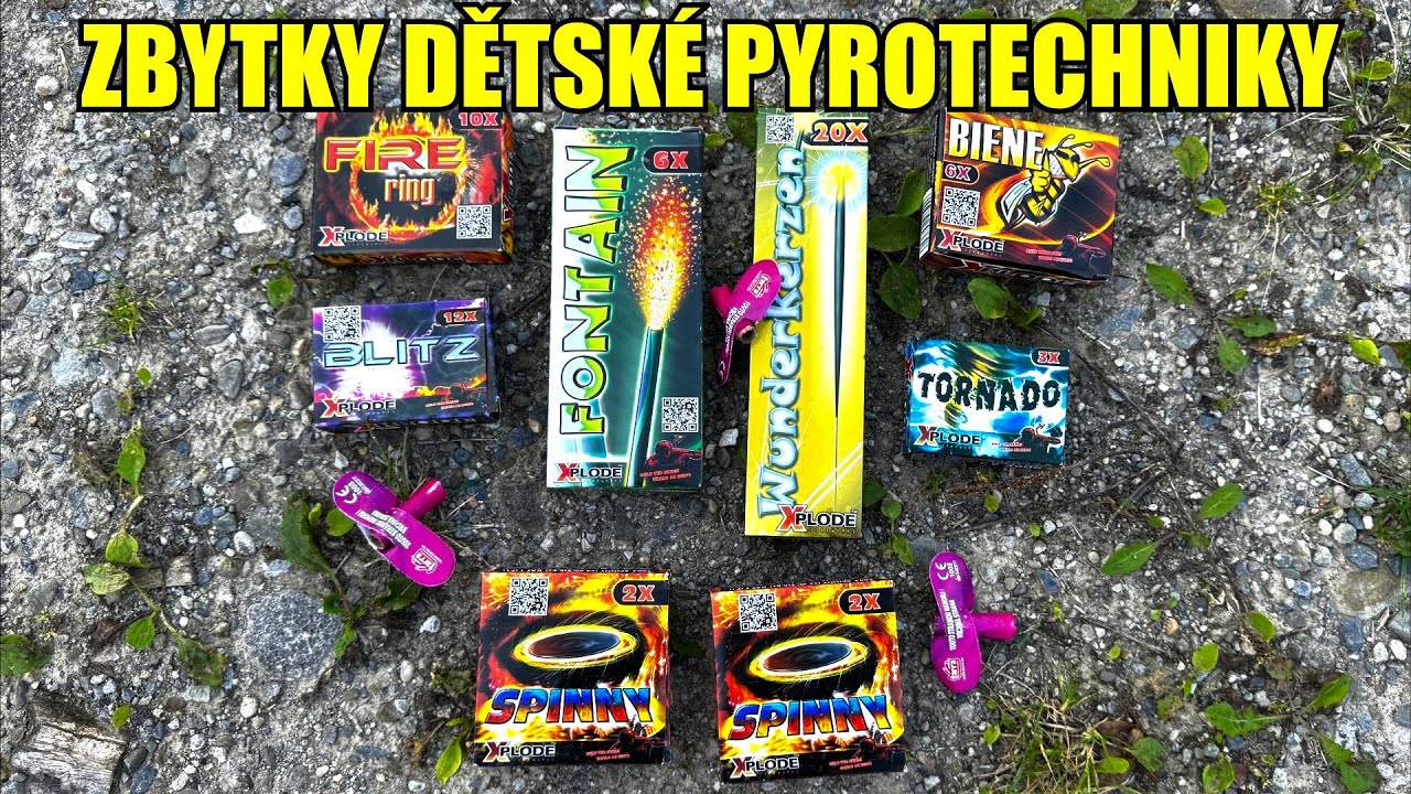Odpalování zbytků dětské pyrotechniky z minulého roku!