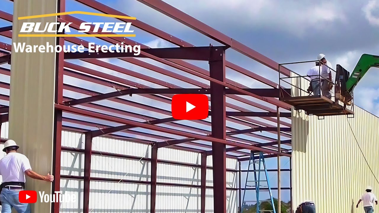 Erecting a 50×132 Pre-Engineered Steel Building | Buck Steel (HD)