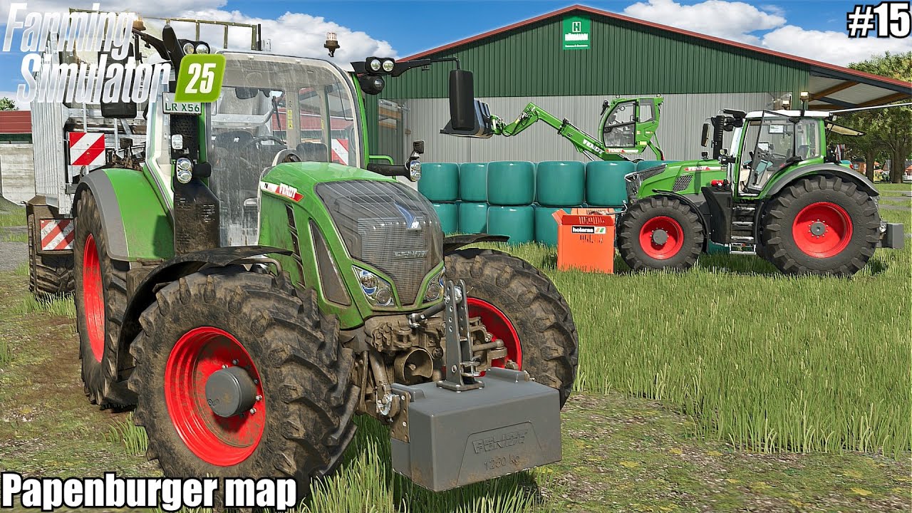 HARVESTING MAIZE SILAGE and LEVELING BUNKER SILO│Papenburger Map│FS 25│15