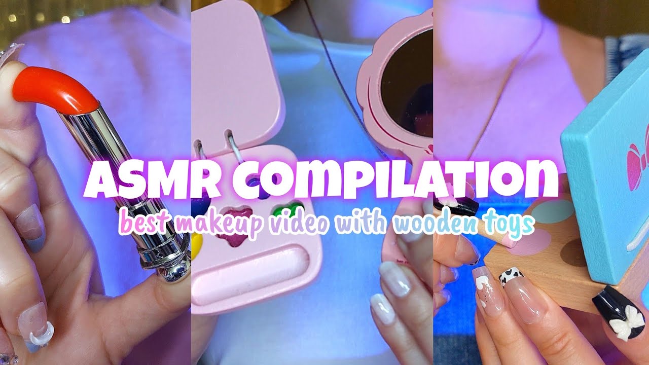 ASMR Compilation | The best 💖 makeup videos with 🌳 wooden toys