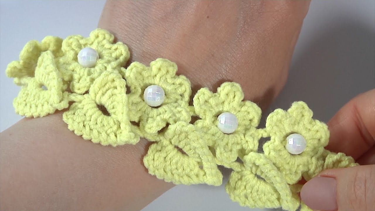 Mesmerizing Crochet Beauty/Crochet Flower and Leaf/ Crochet with BEADS/Crochet