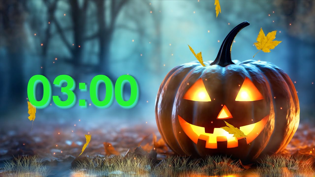 3 minute -  Countdown Timer with Halloween music