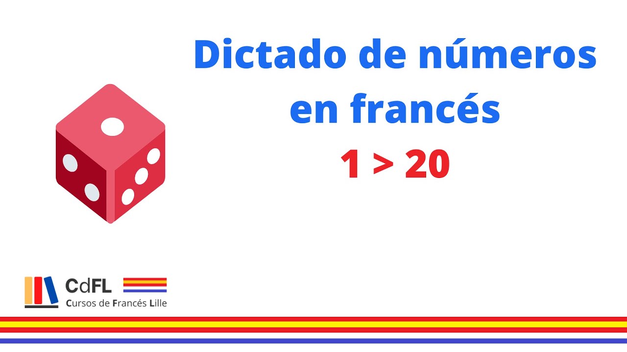 Dictado de números en francés del 1 al 20 - nivel fácil
