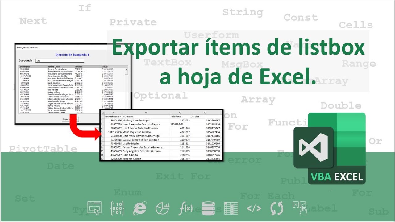 Exportando datos de un listbox a Excel con VBA