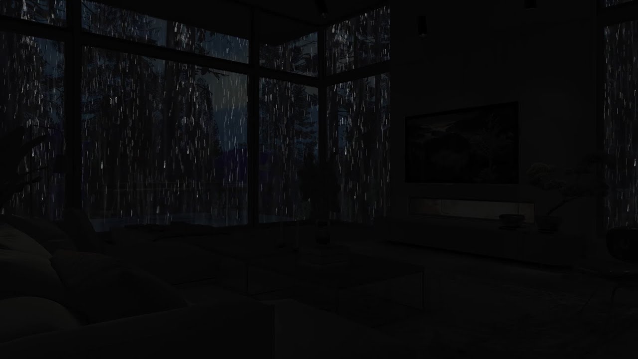 Relaxing Rainfall on Window with Forest Soundscape - Sleep Better - Fall Asleep After 3 Minutes
