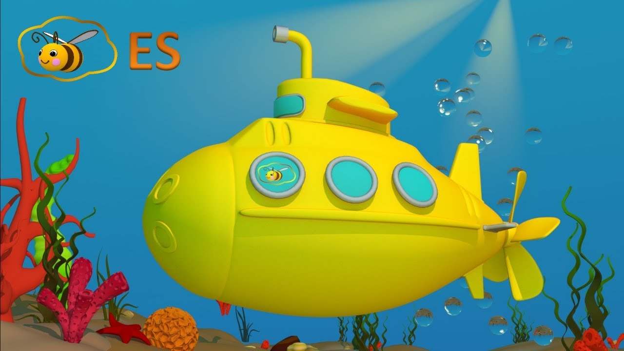 Dibujos de submarinos para ni&ntilde;os. Huevo de sorpreso: submarino. Carricaturas en espa&ntilde;ol