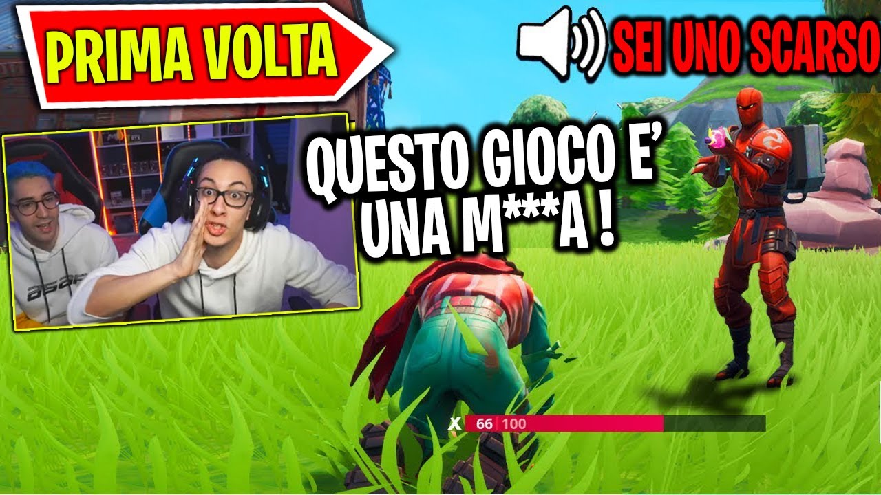 MIO FRATELLO GIOCA LA SUA PRIMA PARTITA su FORTNITE (FINITO MALE)