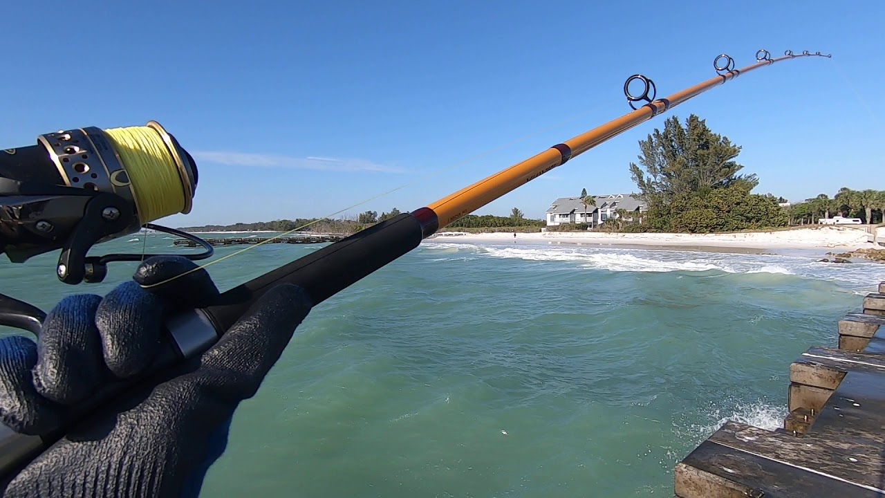 2020-02-28 Gulf fishing PENN BATTLE 6000 testing Diawa 11ft rod