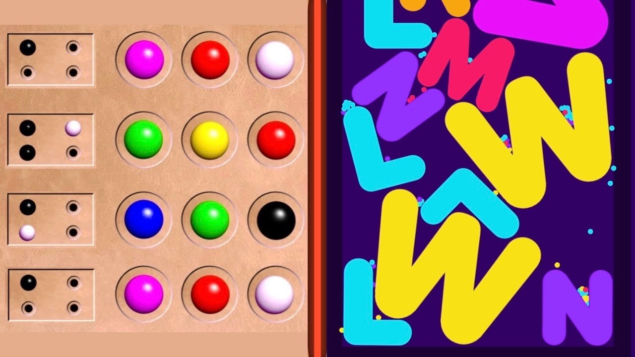 Mastermind (Guess the Code) 🟡🔵🟣🟢🔴🟠 VS I Like ABC Words Puzzle 🔤🧩 – Gameplay