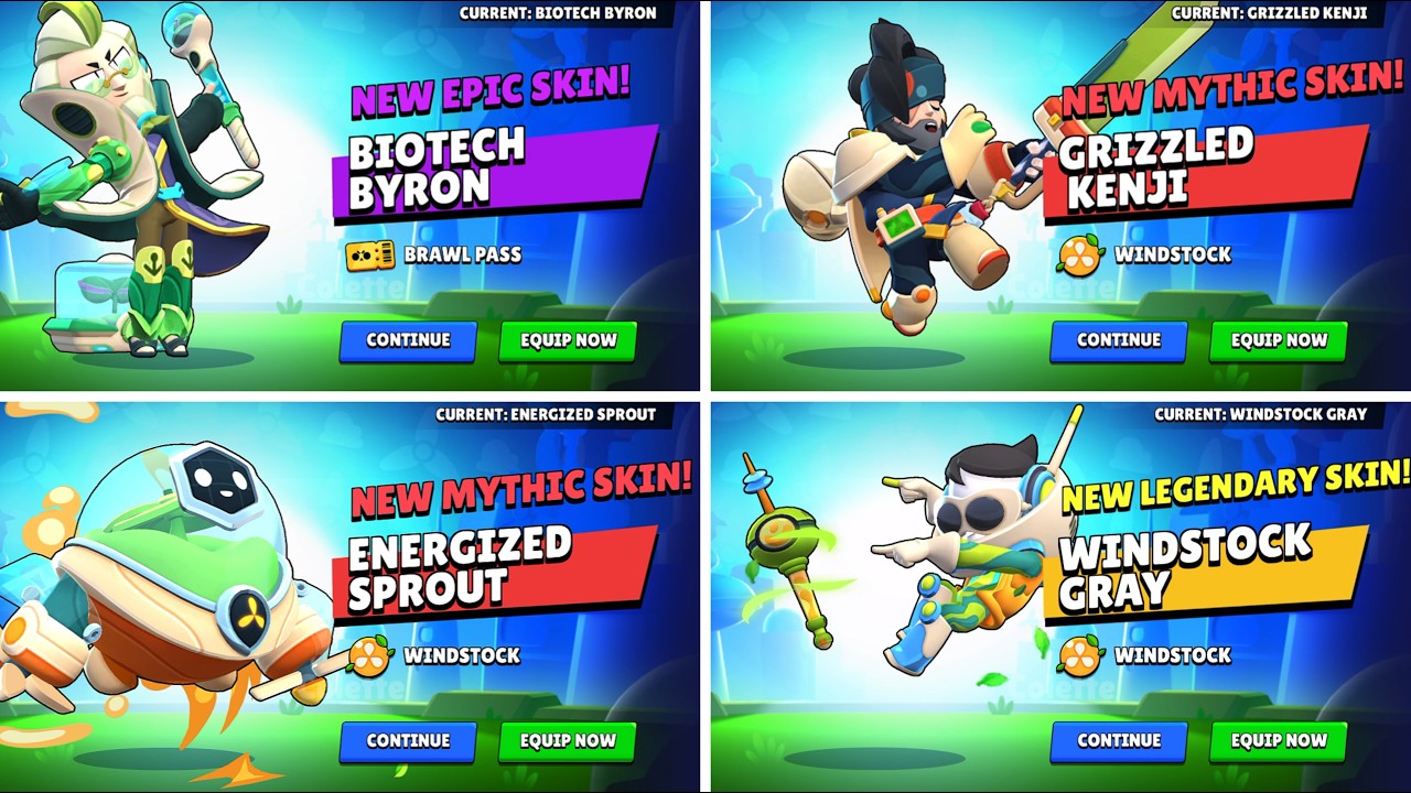 ВСЕ 10 ОБЛИКОВ WINDSTOCK В BRAWL STARS | Июль 2026