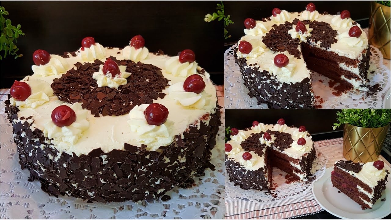 اسهل والذ تورته عيد ميلاد ممكن تعملوها بنفسكم بالبيت Black Forest Cake