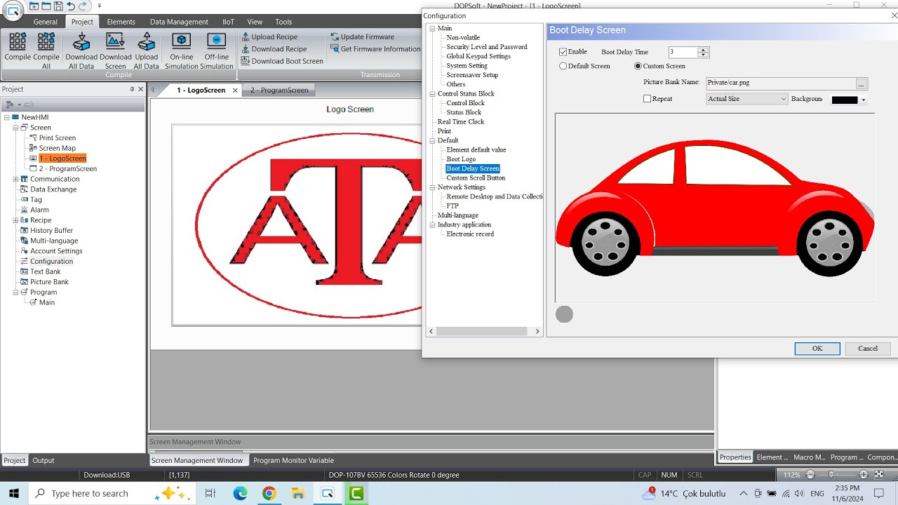 Delta DOPsoft Logo and Boot Screen #hmi