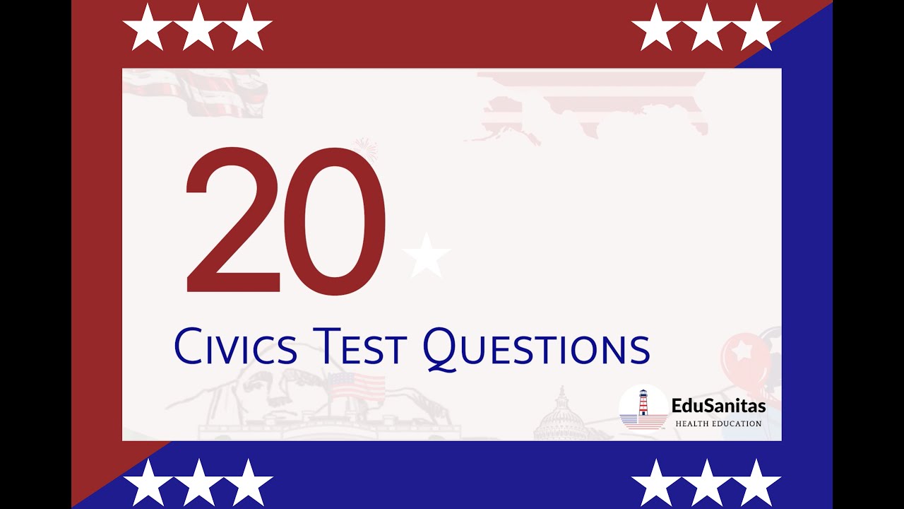 All 20 Civic Test Questions Citizenship (65+)