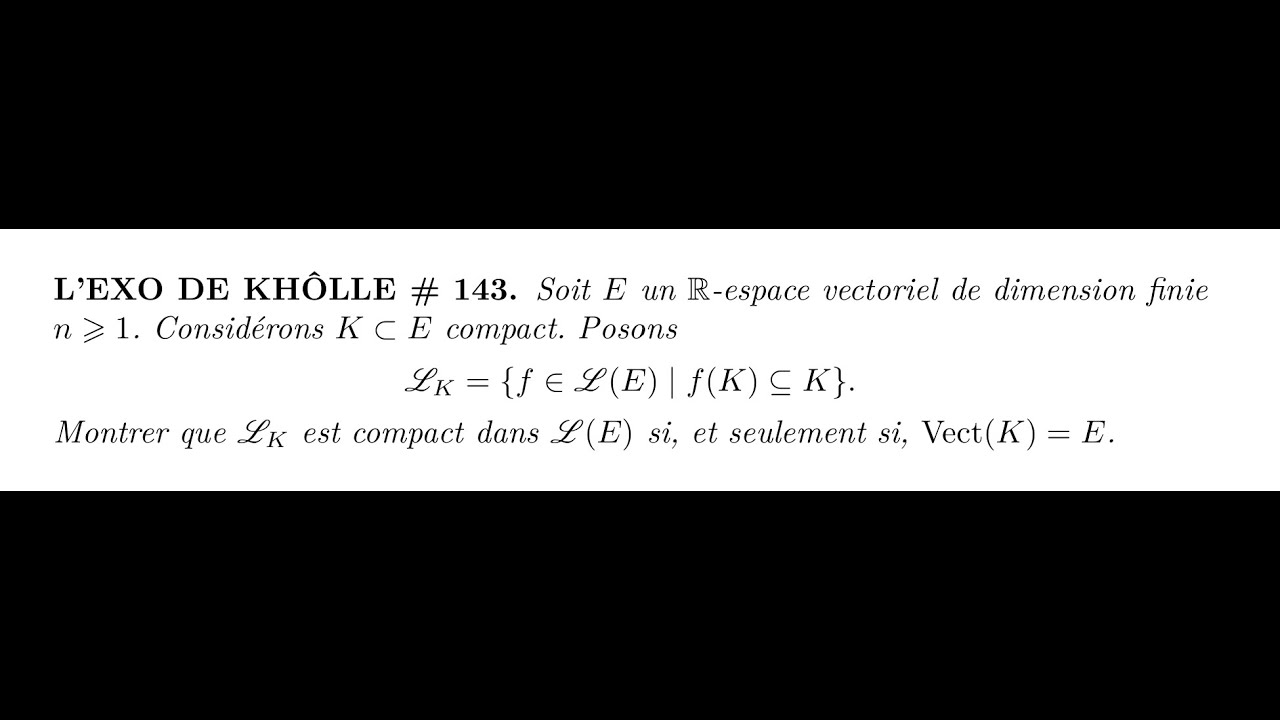 L'EXO DE KHÔLLE #143