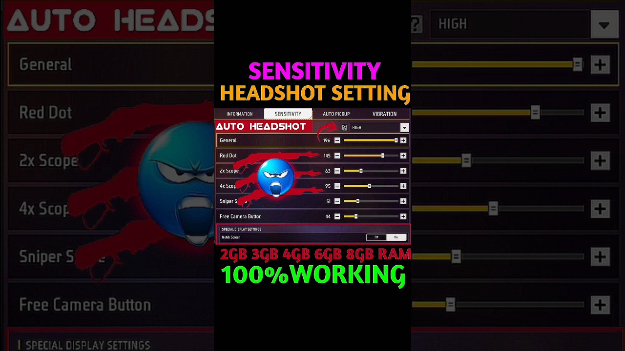 Free Fire Ob50 Update 4Gb Ram Auto Headshot Sensitivity Setting ⚙️| 200 Sensitivity Settings In 2025