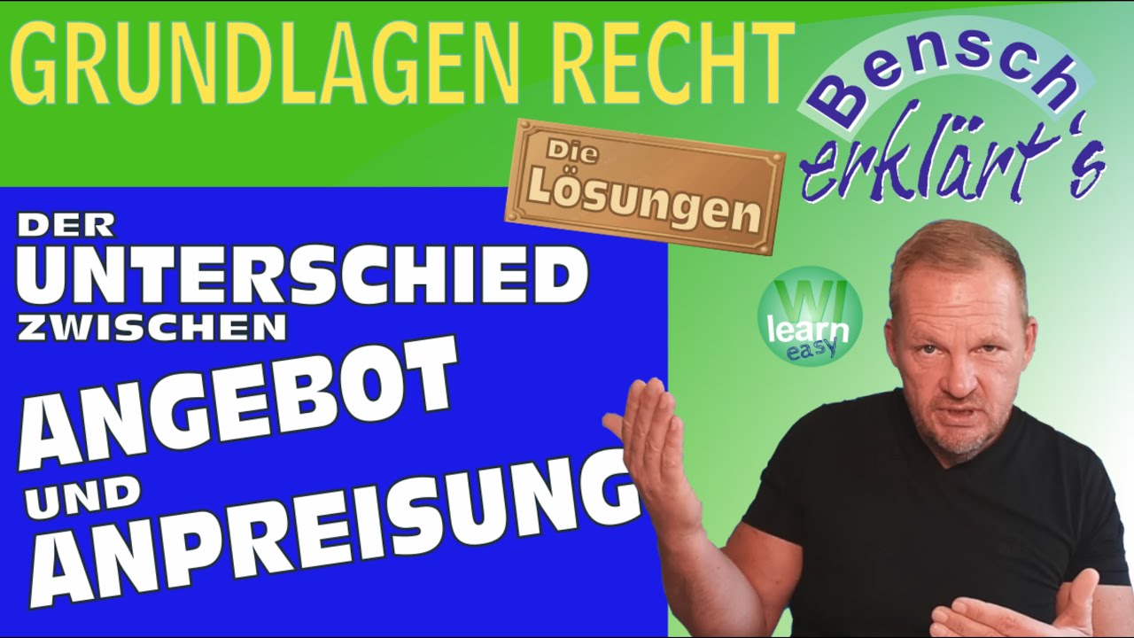 Der Unterschied zwischen Anpreisung und Angebot