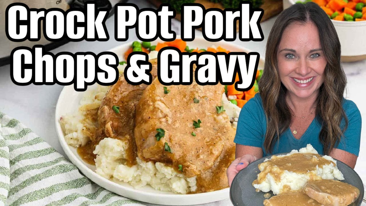 Crockpot Pork Chops & Gravy | Set-It-Forget-It Dinner!