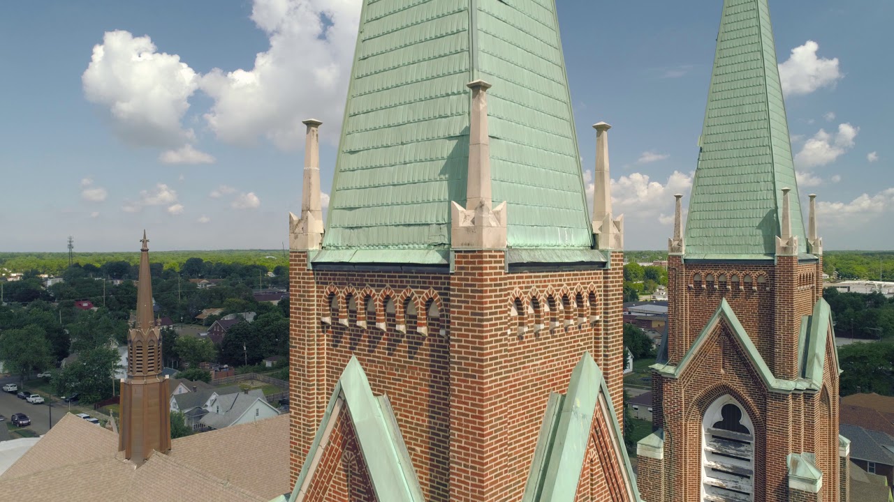St. Adalbert's Catholic Church - South Bend, IN - Drone Video - 4k
