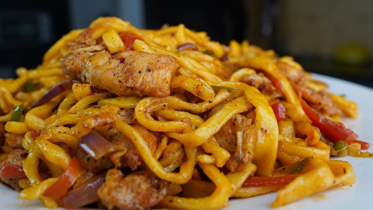 Chicken chowmien with homemade noodles