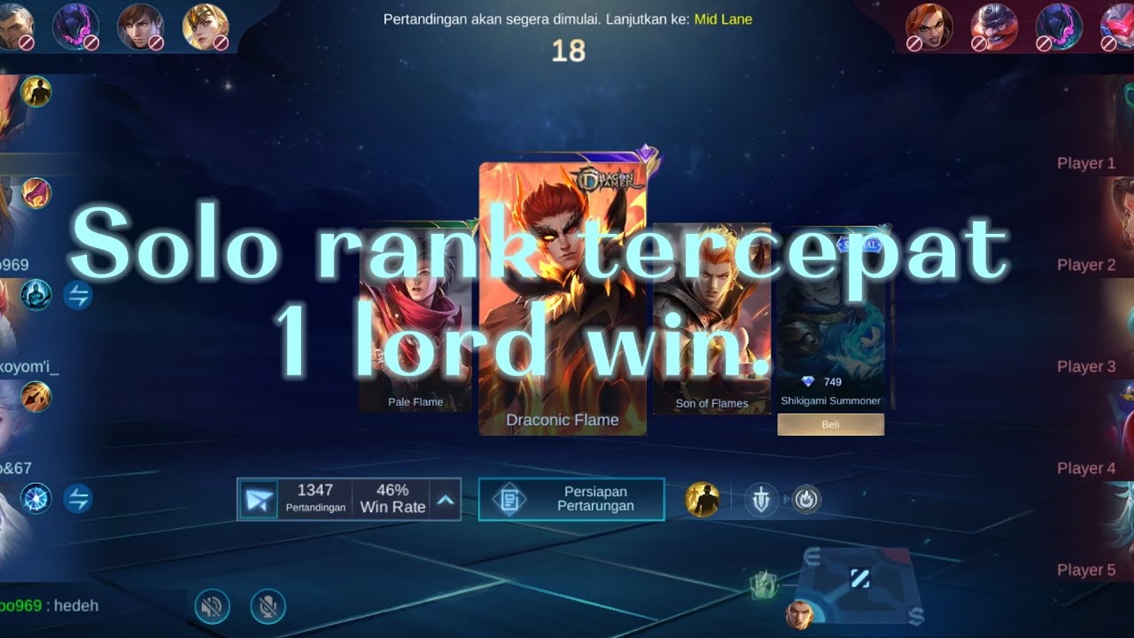 Win solo rank tercepat. #mlbb #mobilelegends #mobilegaming 
