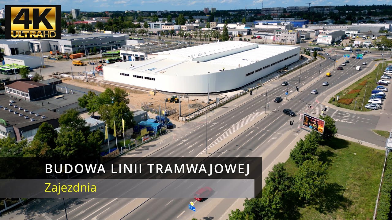 Olsztyn, Budowa Linii Tramwajowej, Zajezdnia 11 sierpnia | DJI Mini 3 Pro 4K