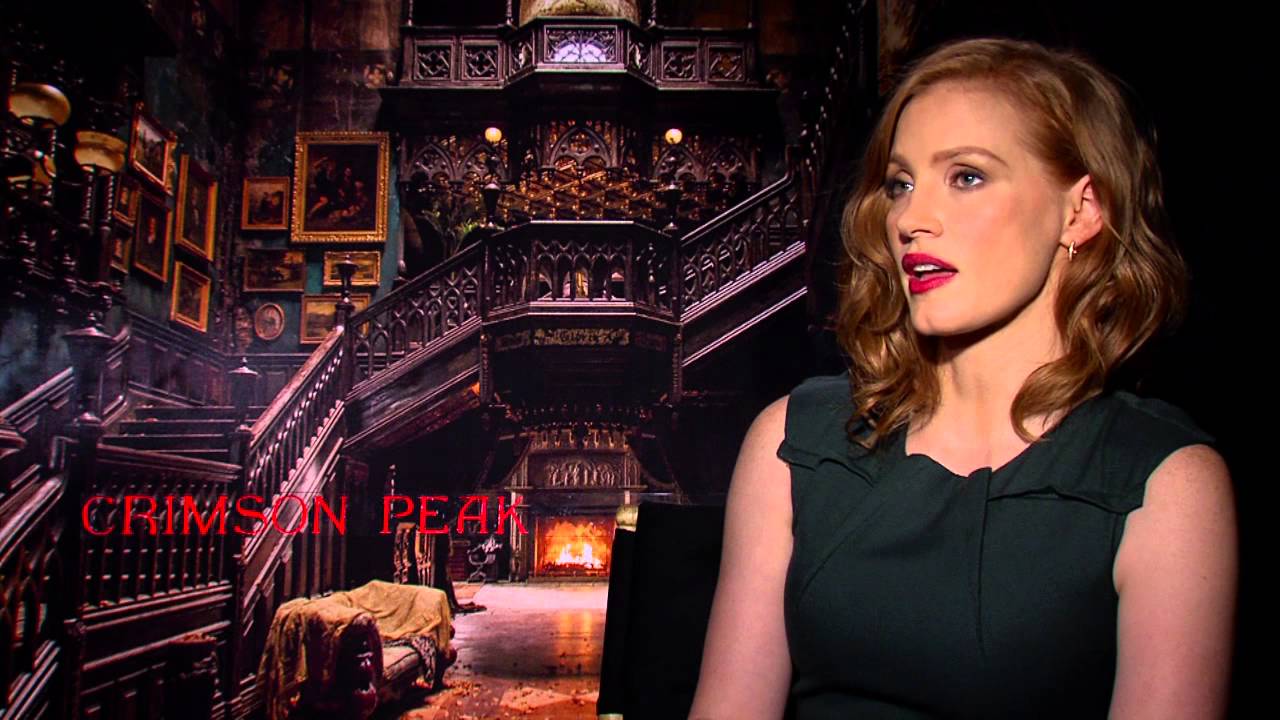 Crimson Peak: Jessica Chastain "Lucille Sharpe" Official Movie Interview | ScreenSlam