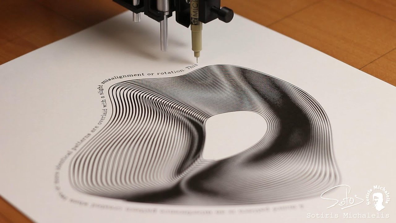 Moiré pattern [Pen plotter]