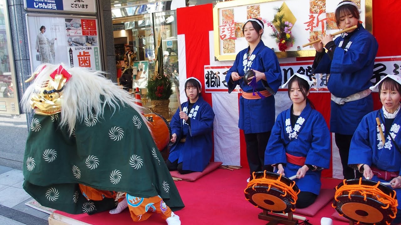 2026-01-03　フロム中武様にて新春獅子舞（立川市）錦東会はやし連 ※二日目 13:00～14:00