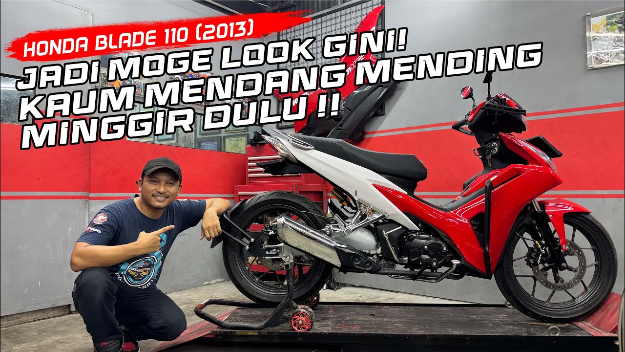 Modifikasi Honda blade 110 Rubah Jadi monoshock & Big bike look