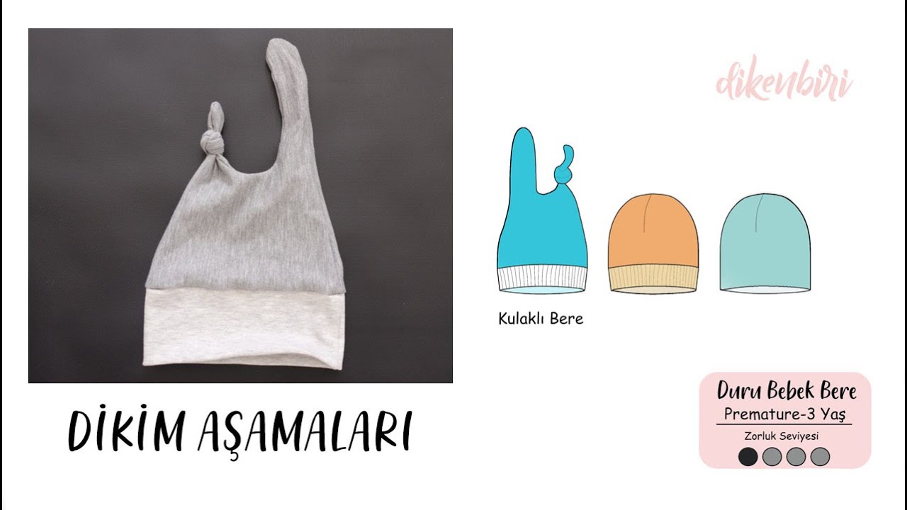 KULAKLI BERE DİKİMİ // Duru Bebek Seti // How to sew rabbit ear baby beanie?
