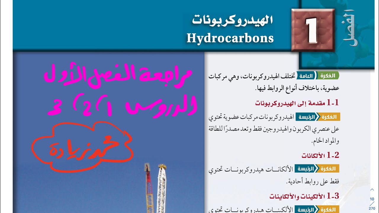 مراجعة فصل الهيدروكربونات ( ١ ) كيمياء ثاني ثانوي 1444