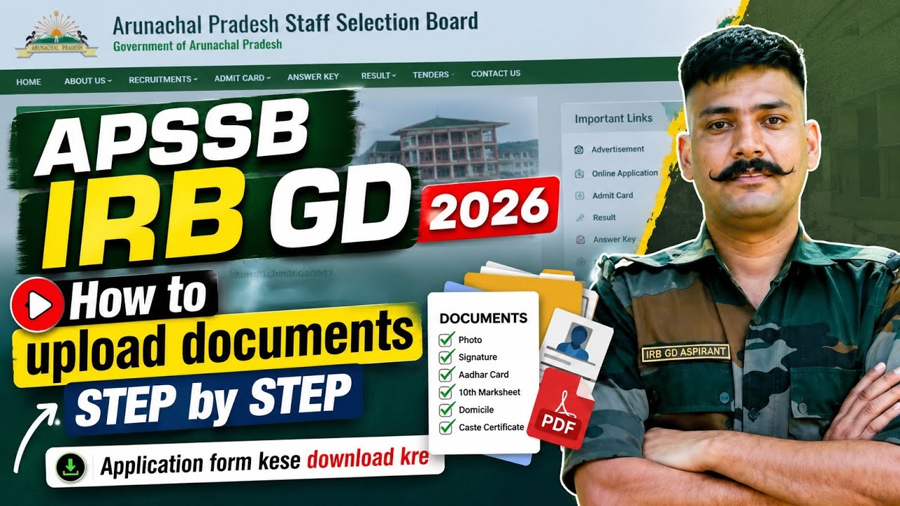 APSSB IRB GD 2026 | How to Upload Documents? Step by Step Full Process