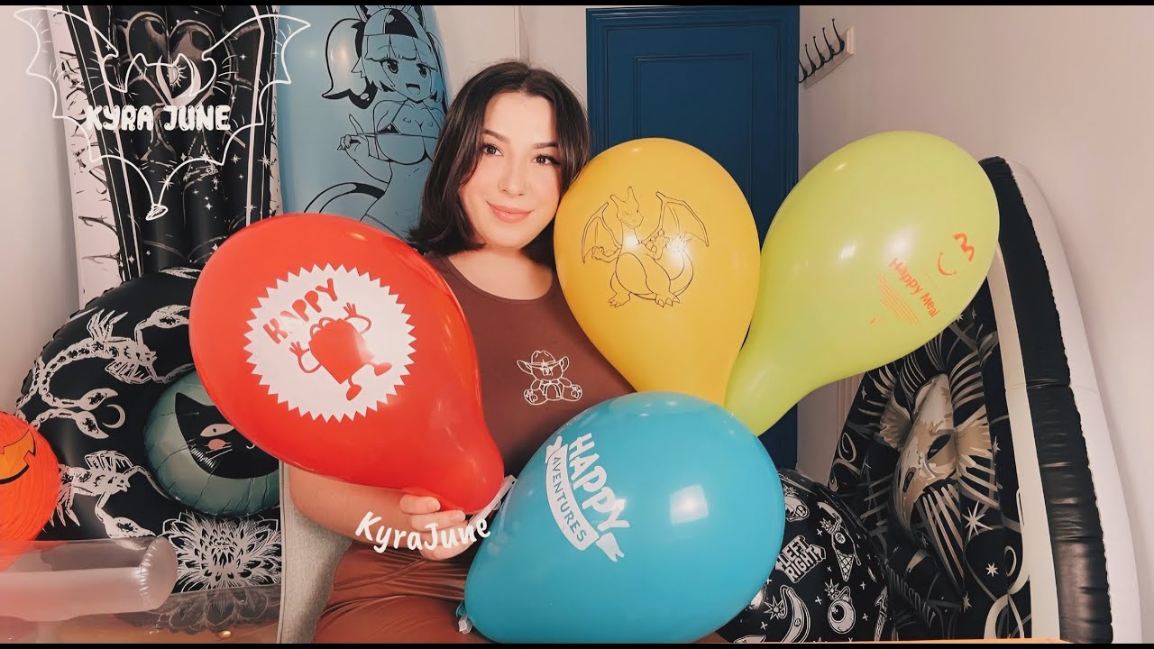 Мои воздушные шарики из Макдоналдса — надуваю их и показываю отпечатки — Looner Girl