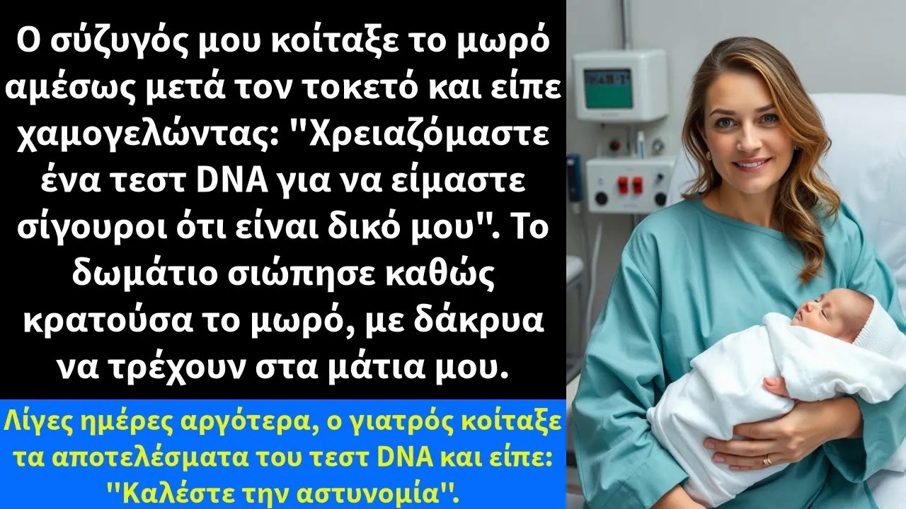 Ο σύζυγός μου κοίταξε το μωρό αμέσως μετά τον τοκετό και είπε χαμογελώντας