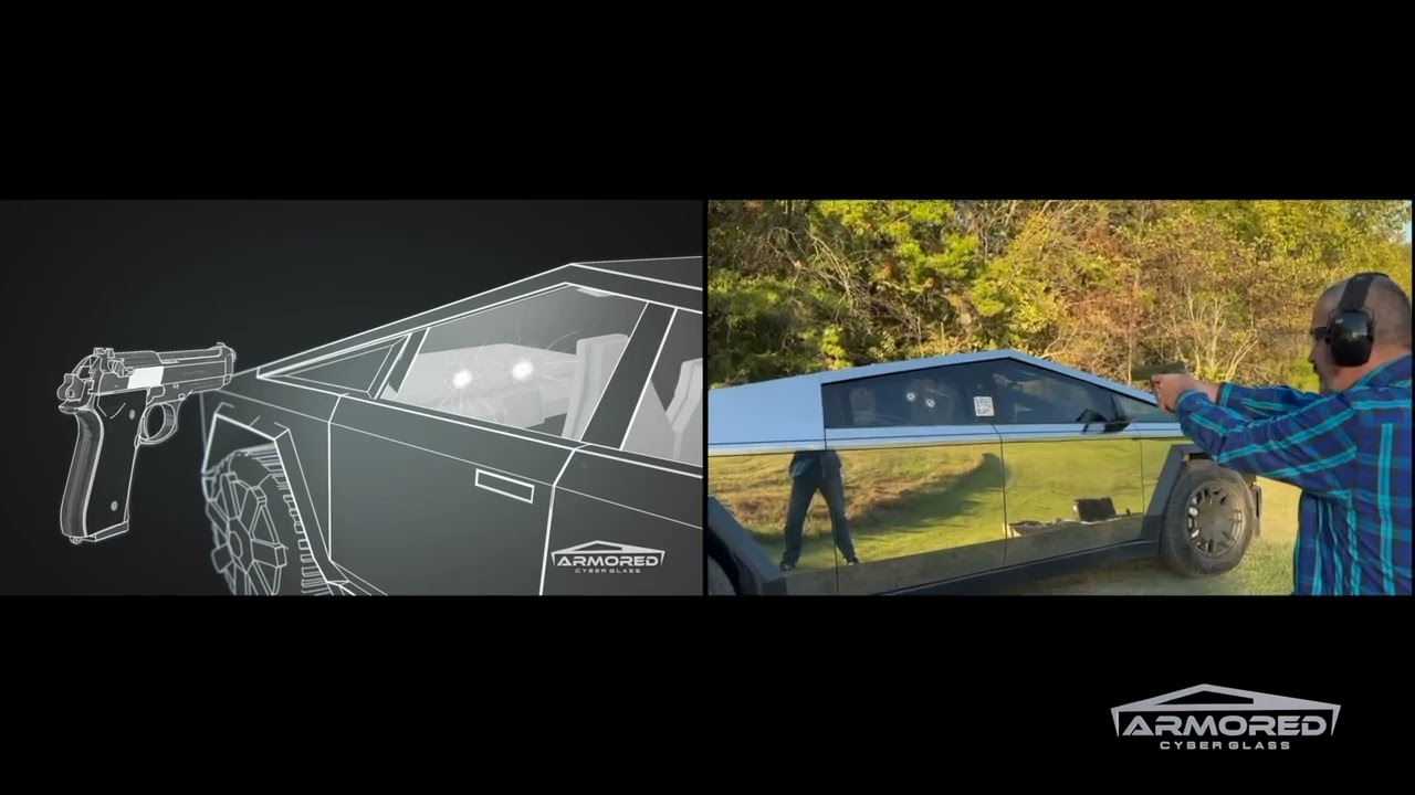Bulletproof Cybertruck Windows with Armored Cyber Glass