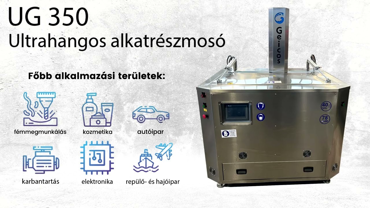 Ultrahangos alkatrészmosó berendezés