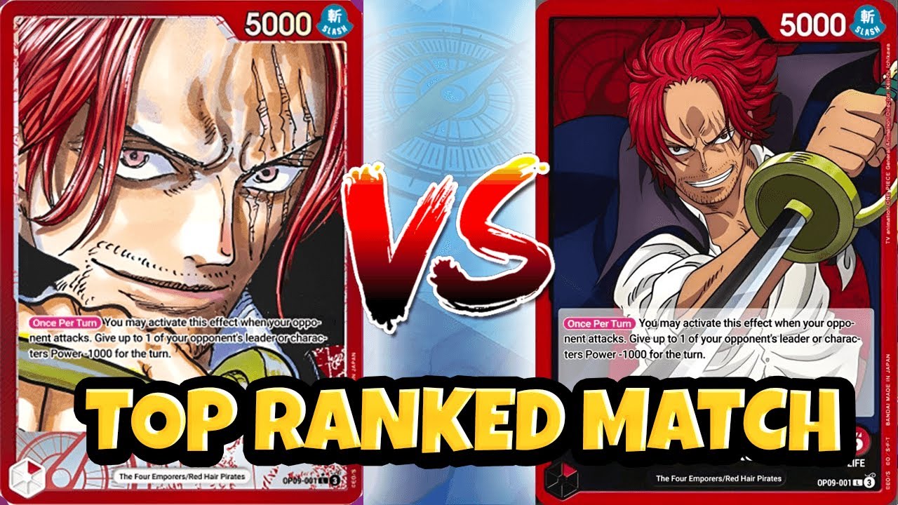[OP09] TOP 10 Ranked Gameplay! Shanks Vs Shanks High Rated One Piece TCG