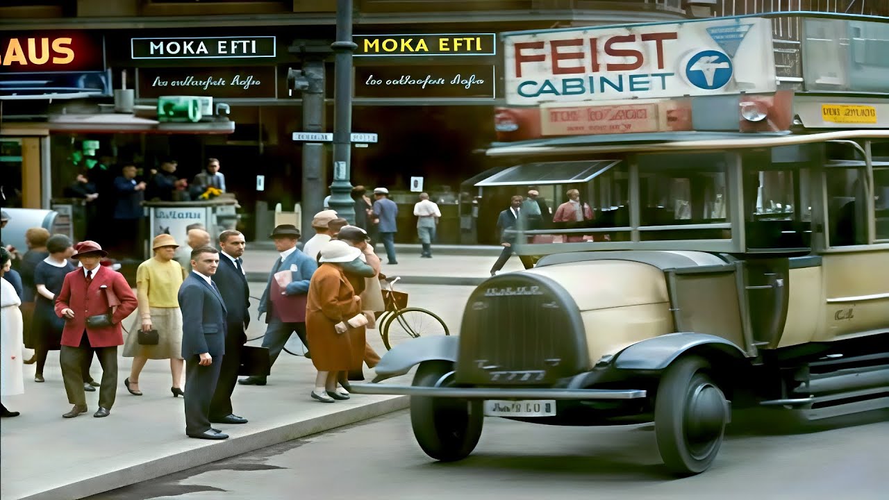 A Day in Berlin 1920s in color [60fps, Remastered] w/sound design added