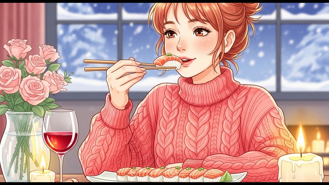 We Stayed In for Valentine’s ❄️ Cozy Winter Date Night | Ghibli-Style ASMR