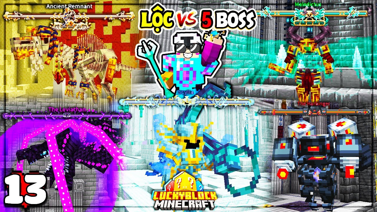 Minecraft Sinh Tồn LuckyBlock * TẬP 13 | LỘC TRỞ THÀNH NGƯỜI MẠNH NHẤT VÀ TRIỆU HỒI 5 BOSS KHỦNG