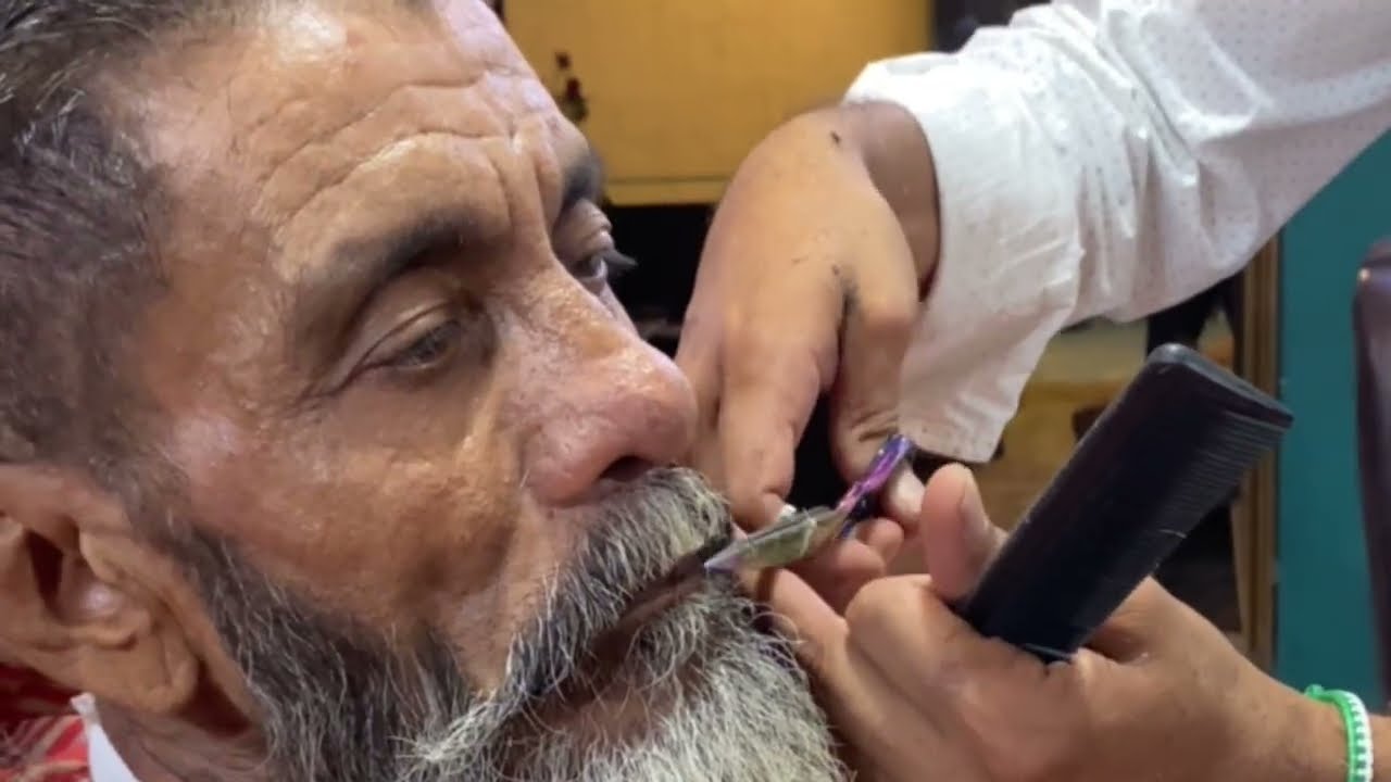 Old Man Transformation | Free Haircut & Beard Trim with Natural ASMR Sounds