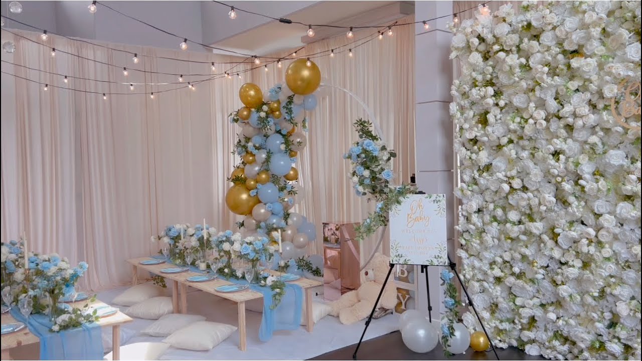 Set up with me! DIY - baby shower setup