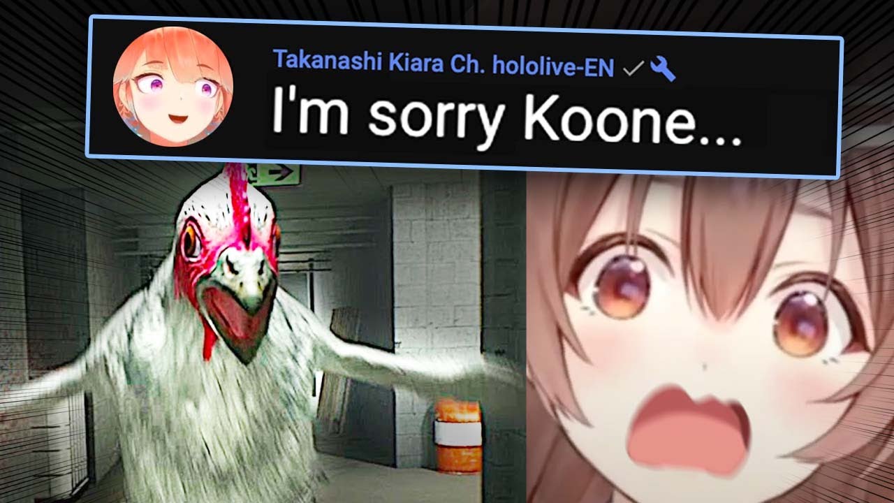 Kiara Appears After Korone Gets Jump-Scared By Chicken【Hololive】