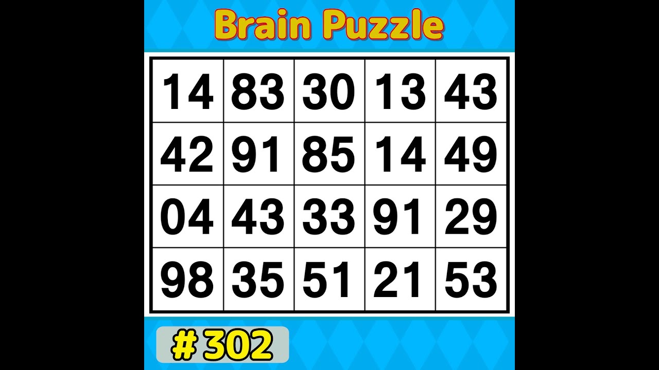 【Number Search】 Only Genius Find Them All. 《Brain training》 #302