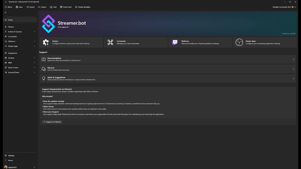 Streamer bot Alpha on You tube. finding the user PFP variable.